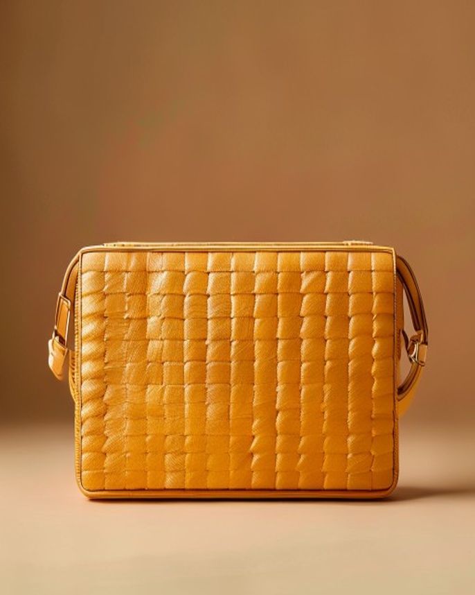 Rattan Clutch — Honey